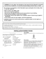 Предварительный просмотр 2 страницы Whirlpool LGN2000PG Installation Manual