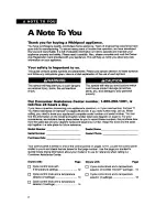 Preview for 2 page of Whirlpool LGT7646AQ0 Use And Care Manual