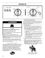 Предварительный просмотр 10 страницы Whirlpool LHW0050P Use And Care Manual