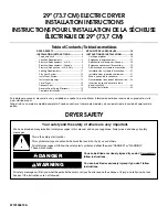 Предварительный просмотр 1 страницы Whirlpool MEDC400VW - Centennial Electric Dryer Installation Instructions Manual