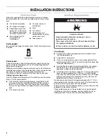 Предварительный просмотр 2 страницы Whirlpool MEDC400VW - Centennial Electric Dryer Installation Instructions Manual