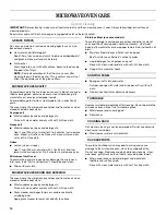 Preview for 14 page of Whirlpool MH2175XS Use & Care Manual