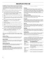 Preview for 8 page of Whirlpool MH3184XPS Use And Care Manual