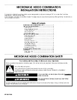 Whirlpool MICROWAVE HOOD COMBINATION Installation Instructions Manual preview