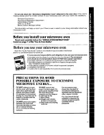 Preview for 3 page of Whirlpool MW1200XP Use & Care Manual