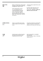 Preview for 20 page of Whirlpool Omnia Commercial 6th Sense AWG 1112 S/PRO Health & Safety, Use & Care And Installation Manual