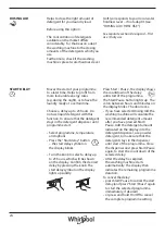 Preview for 24 page of Whirlpool Omnia Commercial 6th Sense AWG 1112 S/PRO Health & Safety, Use & Care And Installation Manual