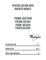 Preview for 1 page of Whirlpool PROD 06SCII Installation And Maintenance Manual