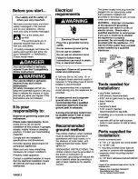 Preview for 2 page of Whirlpool PVWN600 Series Installation Instructions