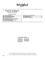 Preview for 1 page of Whirlpool R-WHAW050BW Use And Care Manual