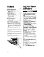 Preview for 2 page of Whirlpool R1011 Installation Instructions And Use & Care Manual