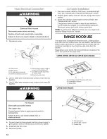 Предварительный просмотр 12 страницы Whirlpool RANGE HOOD UXT2030AY Installation Instructions And Use & Care Manual