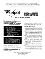 Preview for 1 page of Whirlpool Range Installation Instructions