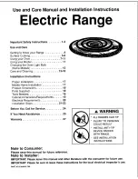 Whirlpool RF3010XEW0 Use And Care & Installation Instructions Manual preview