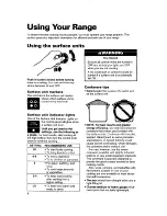 Preview for 8 page of Whirlpool RF3020XD Use And Care Manual