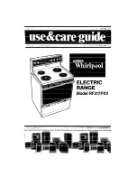 Preview for 1 page of Whirlpool RF317PXV Use & Care Manual