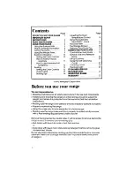 Preview for 2 page of Whirlpool RF3620XV Use & Care Manual