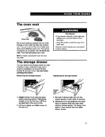 Preview for 21 page of Whirlpool RF362BBD Use And Care Manual