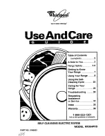 Preview for 1 page of Whirlpool RF364PXD Use And Care Manual