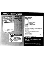 Whirlpool RF375PXEN0 Installation Instructions Manual preview