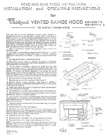 Предварительный просмотр 1 страницы Whirlpool RGH 8300-1 Installation And Operating Instructions