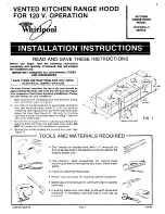 Предварительный просмотр 1 страницы Whirlpool RH2300XL-2 SERIES Installation Instructions