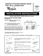 Preview for 1 page of Whirlpool RH8930XLS Installation Instructions Manual