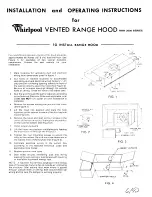 Whirlpool RHH 2000 SERIES Installation And Operating Instructions preview