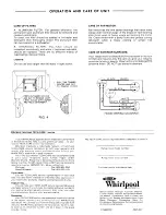 Предварительный просмотр 2 страницы Whirlpool RHH2600 SERIES Installation And Operating Instructions