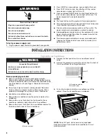 Предварительный просмотр 6 страницы Whirlpool ROOM AIR CONDITIONER Use & Care Manual