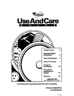 Whirlpool RS6305XB Use And Care Manual preview