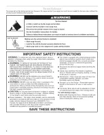 Предварительный просмотр 4 страницы Whirlpool SF114PXSB2 Use & Care Manual
