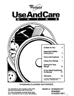 Whirlpool SF302BSY/BEY Use And Care Manual preview