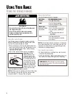 Preview for 6 page of Whirlpool SF310BEG Use And Care Manual