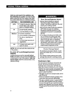 Preview for 8 page of Whirlpool SF310PEA Use And Care Manual