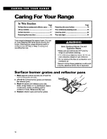 Preview for 16 page of Whirlpool SF310PEY Use And Care Manual