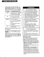 Preview for 8 page of Whirlpool SF318PEW Use And Care Manual