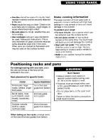 Preview for 9 page of Whirlpool SF318PEW Use And Care Manual