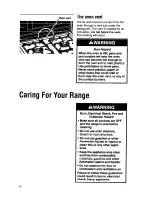 Preview for 12 page of Whirlpool SF31OOEW Use & Care Manual