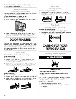 Предварительный просмотр 16 страницы Whirlpool SS22AEXHW00 Use & Care Manual