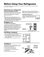 Предварительный просмотр 5 страницы Whirlpool top freezer refrigerator Use And Care Manual