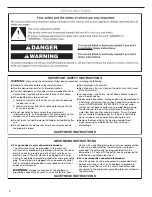 Preview for 2 page of Whirlpool UDT555SAF User Instructions