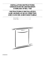 Предварительный просмотр 1 страницы Whirlpool UNDERCOUNTER DISHWASHER STAINLESS STEEL TUB Installation Instructions Manual