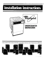 Предварительный просмотр 1 страницы Whirlpool Undercounter Dishwasher Installation Instructions Manual