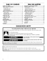 Preview for 2 page of Whirlpool UXT5230AY Installation Instructions And Use & Care Manual