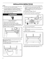 Предварительный просмотр 6 страницы Whirlpool UXT5230BDB0 Installation Instructions And Use & Care Manual