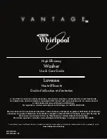 Предварительный просмотр 1 страницы Whirlpool Vantage Use & Care Manual