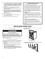 Preview for 4 page of Whirlpool W10038100 Installation Instructions Manual