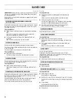 Preview for 12 page of Whirlpool W10099470 Use And Care Manual