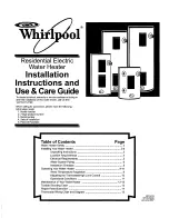 Предварительный просмотр 1 страницы Whirlpool W10123243 Installation Instructions And Use & Care Manual